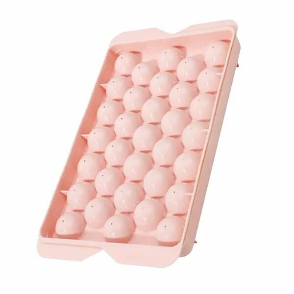 Kugleformet isterningform 33 rum, PP-plast, pink, 33x33cm