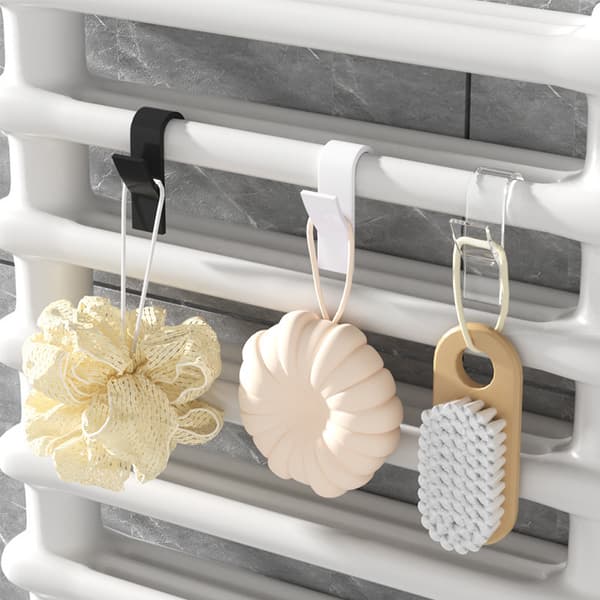 20 radiator hooks, multifunctional hook shelf, black and white