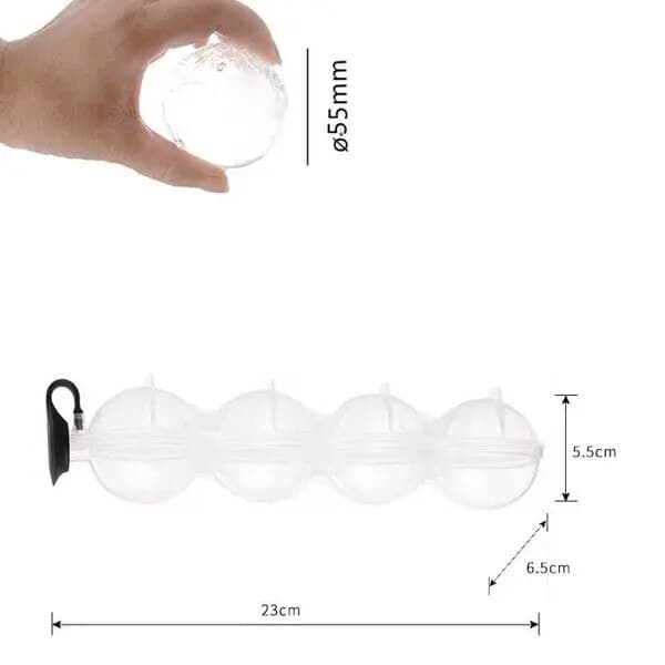 Rund isbitsform 4 hål silikon 23x6.5x5.5cm transparent