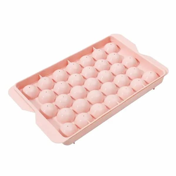 Sfärisk isbitsform 33 fack, PP-plast, rosa, 1x