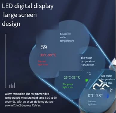 Brusetermometer, brusetemperatursensor og display inkluderet
