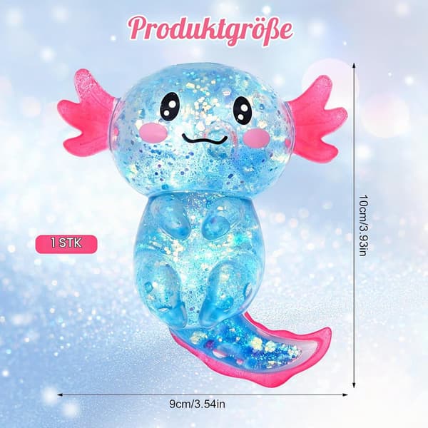 Axolotl Legetøj, Klemmelegetøj, Squishy Bold, 1 Styk, Blå