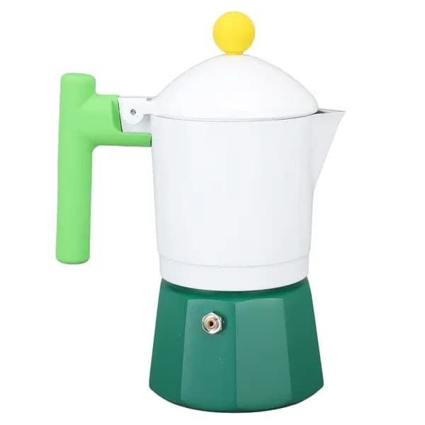 Moka espressokanna, aluminium, grön, 150 ml, bärbar