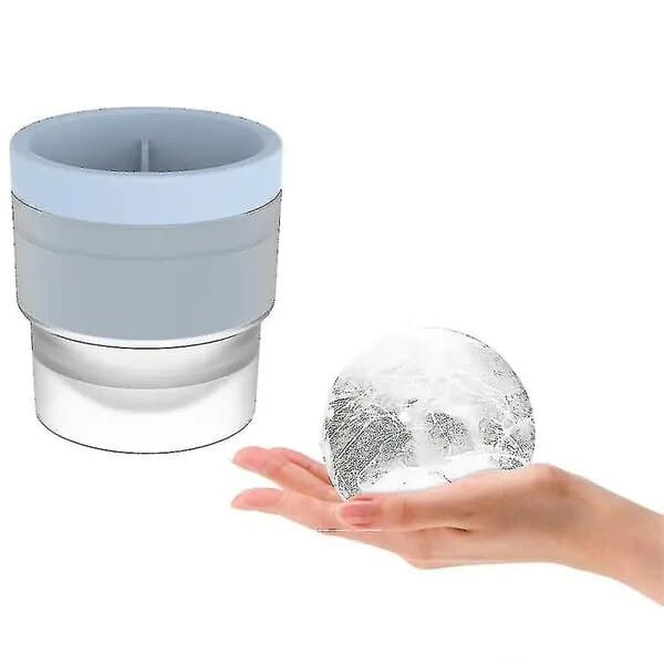 Silikone sfærisk isform, 2 stk., blå, diameter 6 cm