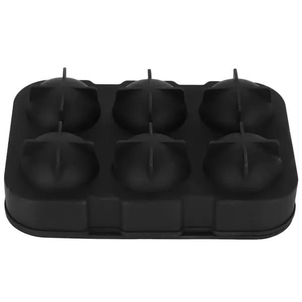 Silikoneisform, 6 rum, genanvendelig, sort, 17,5 x 12,5 x 4,5 cm, kode