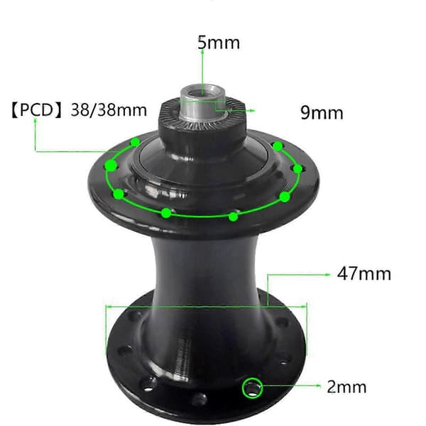 SP8 Fällbara cykelnav 74mm 20-håls framnav