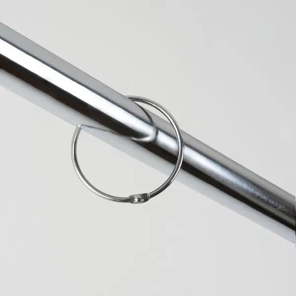 Sæt med 15 metal badeforhængsringe, forkromet, rustbestandig, 2 tommer diameter, sikker lukning,