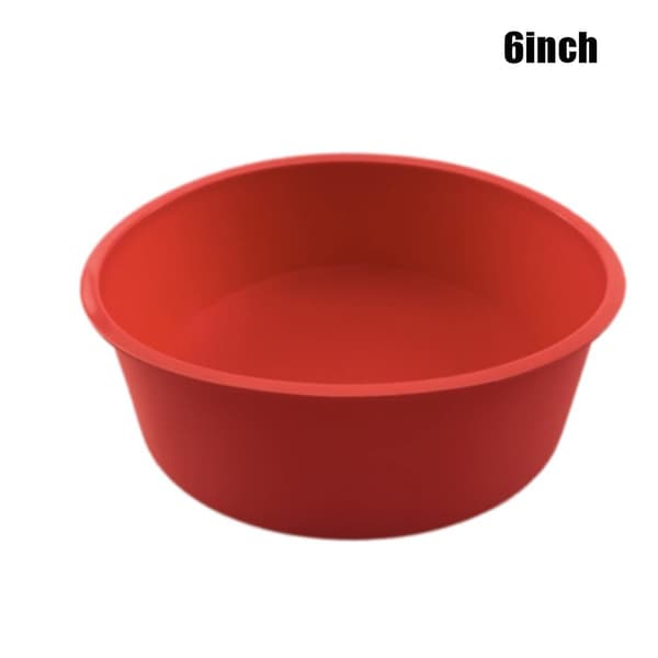 4/6/8 tommer silikone rund kageform non-stick bageform bageplade 4 tommer rød