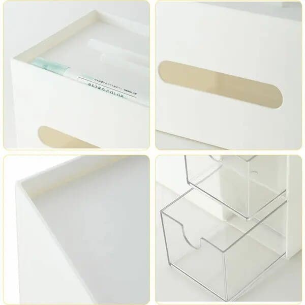 Multifunktionell rektangulär servetthållare, plast, 23x12x12cm