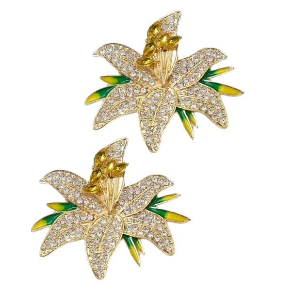 Blomsterdesign Broschnål Rhinestone Elegant Klädesaccessoar Tröja Klänning 2st