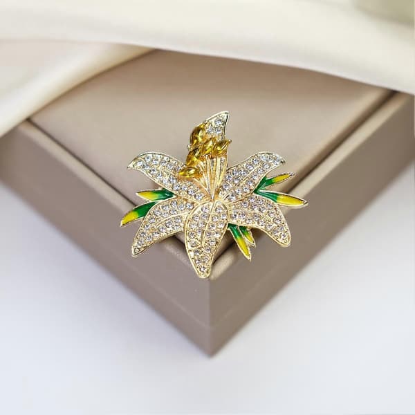 Blomsterdesign Broschnål Rhinestone Elegant Klädesaccessoar Tröja Klänning 2st