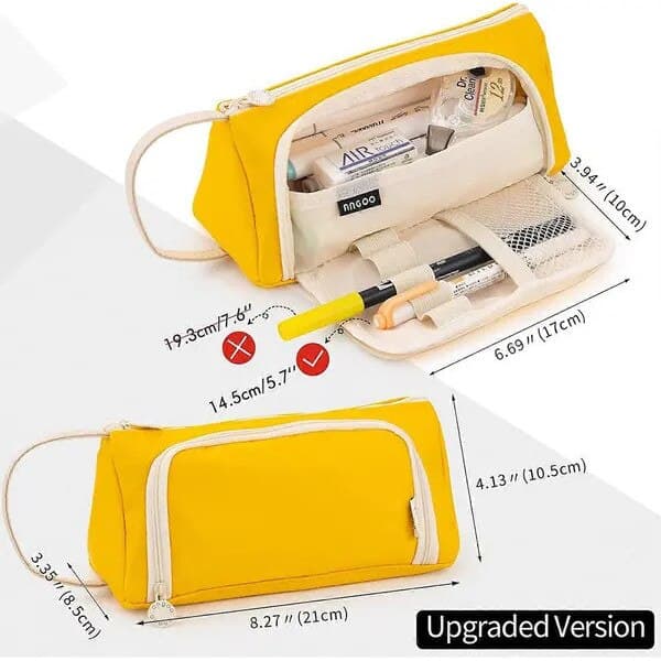 Pennfodral med stor kapacitet, multifunktionell organizer, polyester, 23x10x5cm