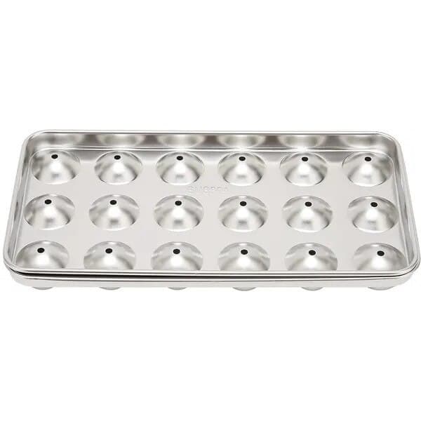Iskugleform 304 rustfrit stål, sæt med 2 bakker, sølv, mønster
