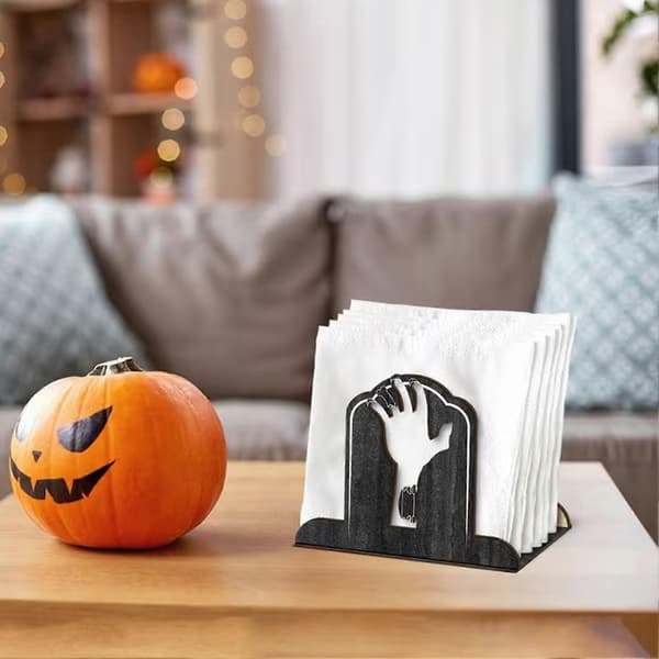 Træ Halloween Bordtilbehør, Festlig Servietdispenser A