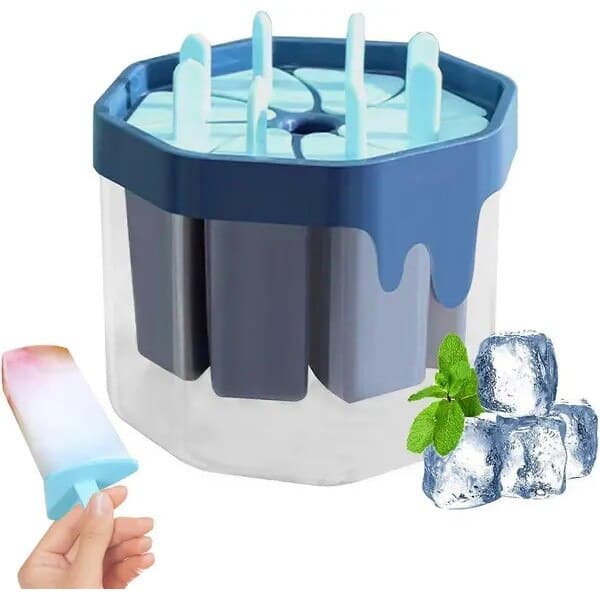 Glassformset med pinnar, blå, återanvändbart, 6 delar