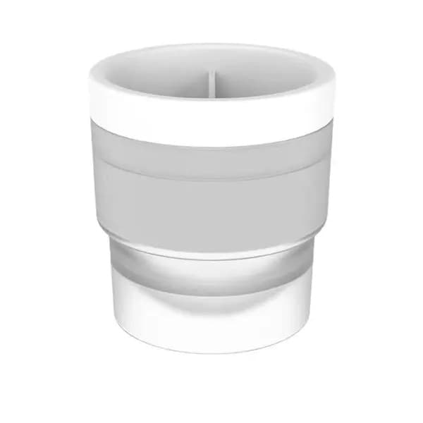 Sæt med 10 runde silikoneforme til hvid 3D is 7x7cm