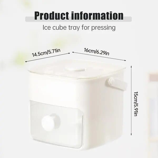 Isbitsform med lock, 48 kuber, vit, 23x15x4cm