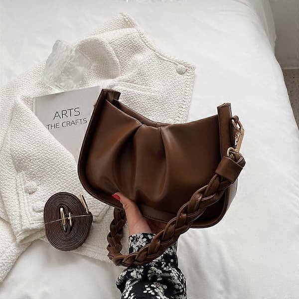 Axelväska för kvinnor Modeväskor och handväskor Multifunktionell Crossbody Flapper Dumpling Pouch Clutch och Aftonväska