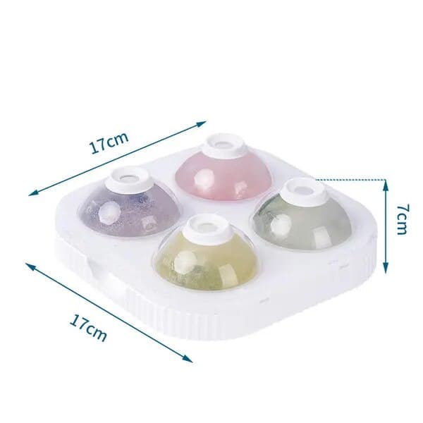 Rund isterningform, silikone, hvid, 6,5 cm