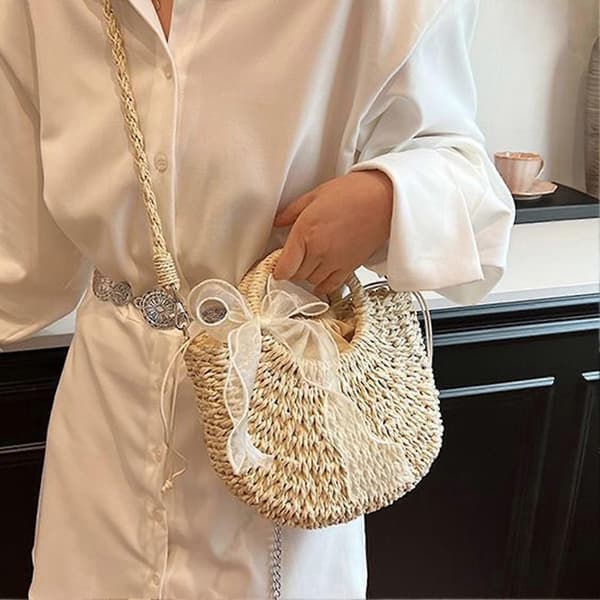 Boho strandtaske til kvinder og rejser, One Size, Brun