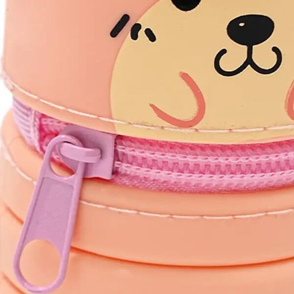 Multifunktionelt foldbart silikone penalhus pink 17x6.5cm