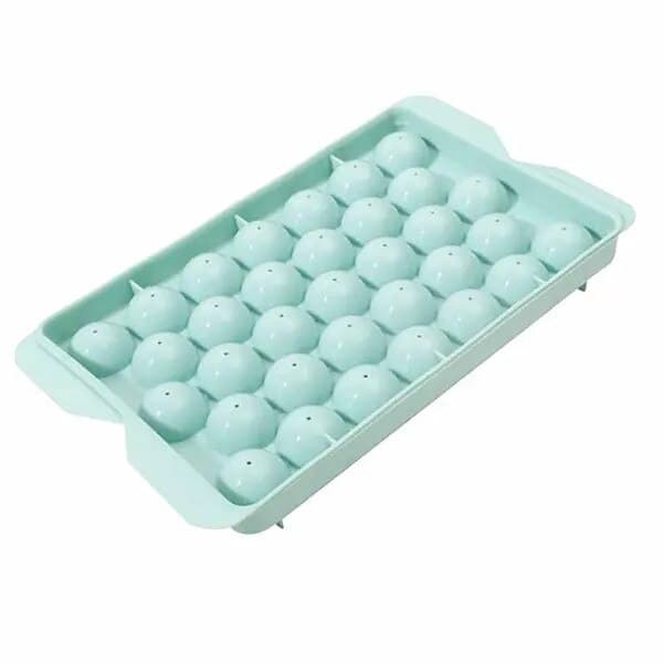 Sfärisk isbitsform 33 fack, PP-plast, blå, 17x17cm