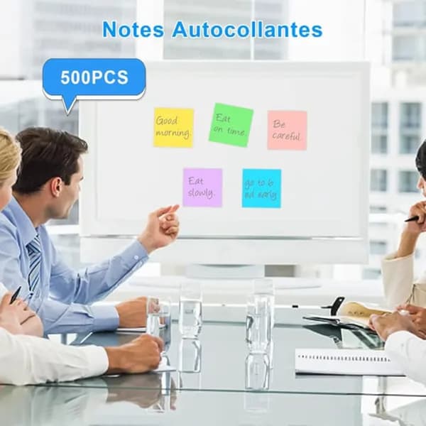 Sæt med farvede sticky notes 76x76mm 500 ark