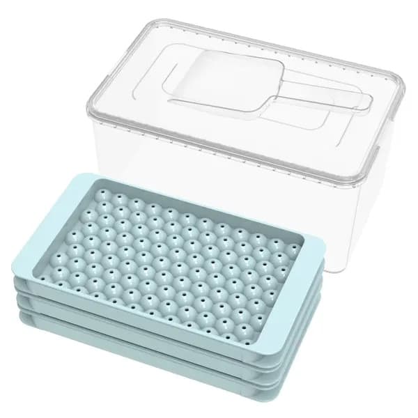 Set med 4 runda isbitsformar, lock, vit, 0,6 tum