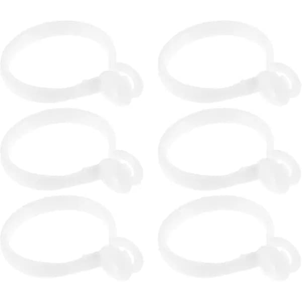 Gardinring i plast, vit, 30 st, 5 x 4 x 1 cm