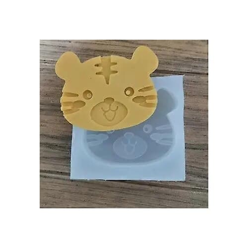 3D tiger silikoneform, fleksibel, 10,5x9,5cm