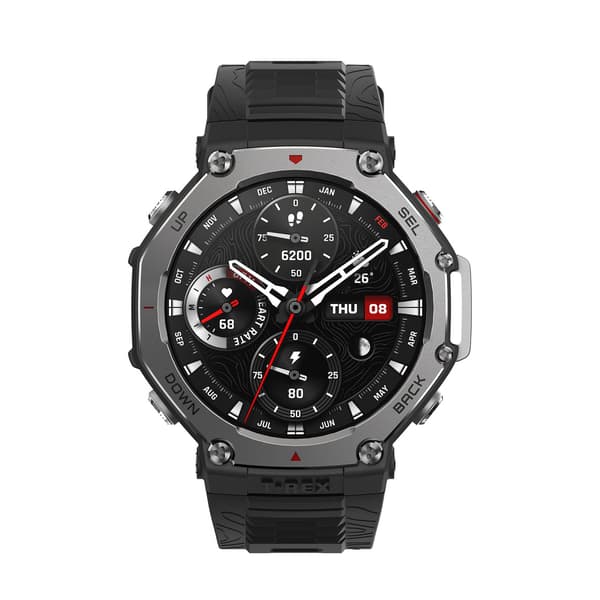 Amazfit T-Rex 3 Grå (Svart Silikonband)