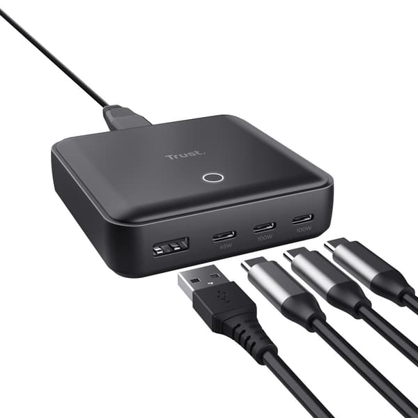 Trust Maxo USB 3-USB-C Snabbladdare 100W Svart