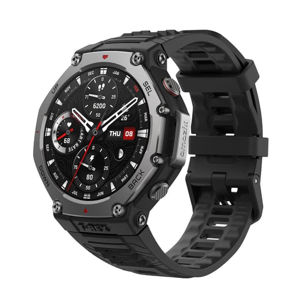 Amazfit T-Rex 3 Grå (Svart Silikonband)