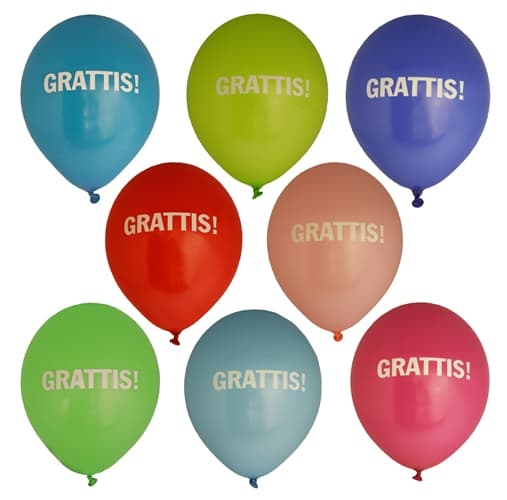 Ilmapallot 30 cm Onnea 8 kpl
