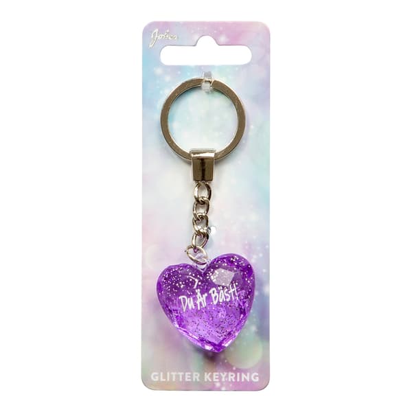 Nøglering Glitter Hjerte Du Er Bedst