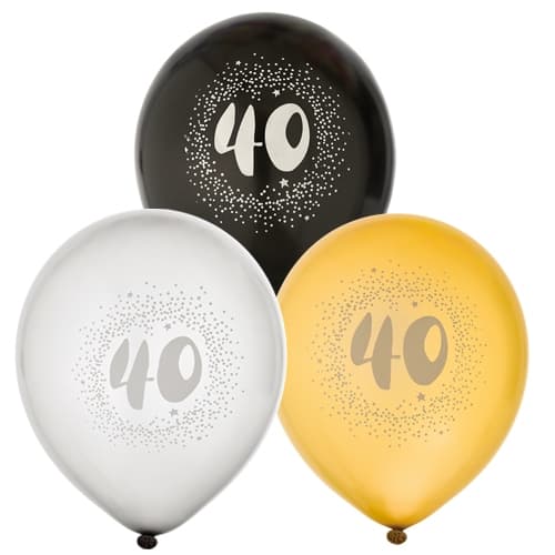 Ilmapallot 30 cm 40-vuotispäivä