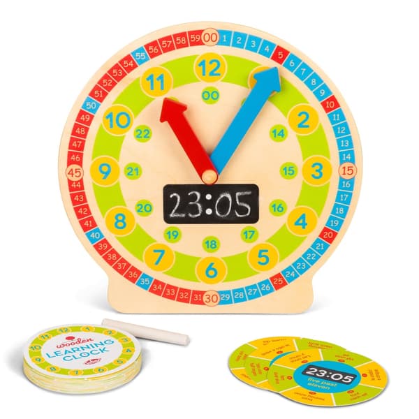 Wooden Learning Clock, Lär dig Klockan
