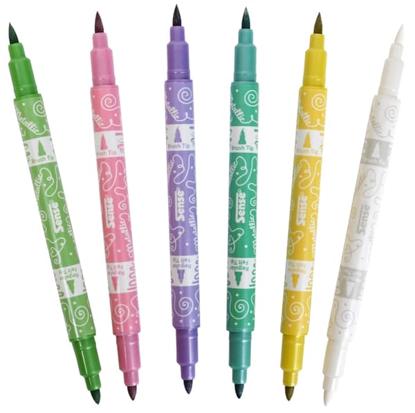 Sense Metallisk Duo Tip Marker 6-Pack