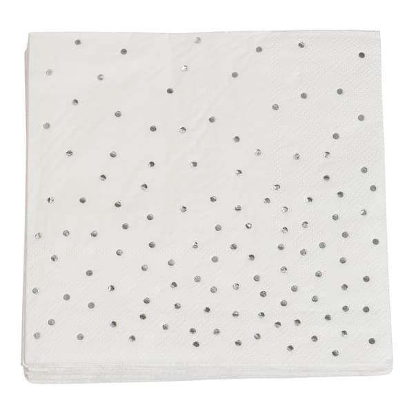 Papperservetter med Silverprickar 33 X 33 cm