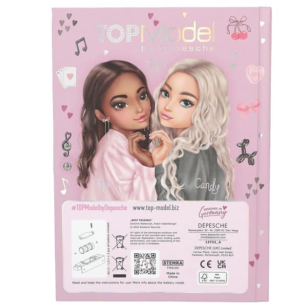 TOPModel Dagbog med kode & musik MY BFF