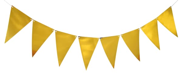 Trekant Flag Banner Guld