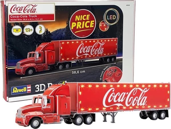 3D-puslespil Coca-Cola Lastbil med LED