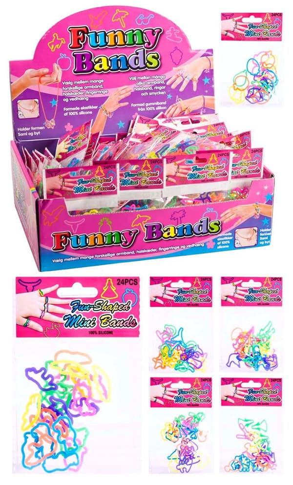 Funny Charm Elastikker, 24-pak