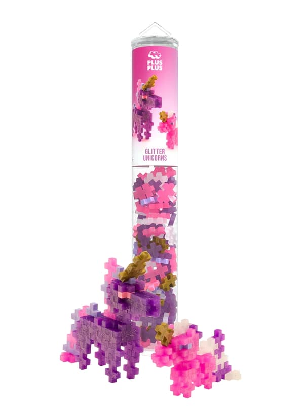 Plus-Plus Glitter Enhjørning, 100 Dele
