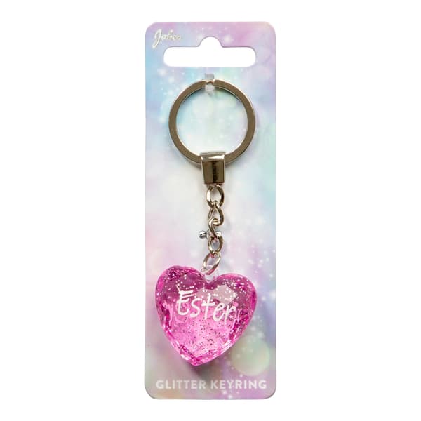 Nøglering Glitter Hjerte Ester