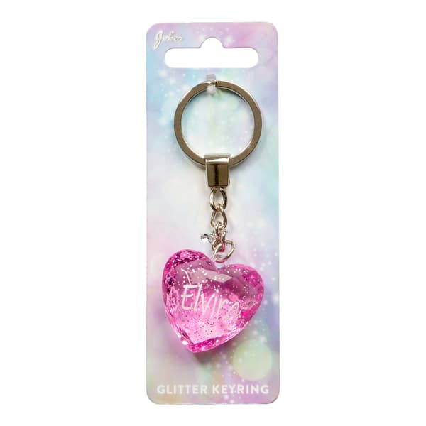 Nøglering Glitter Hjerte Elvira
