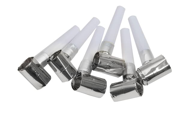 Party Blow Outs Silver 6-Pack