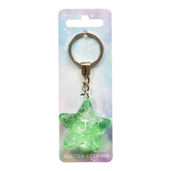Nøglering Glitter Star J