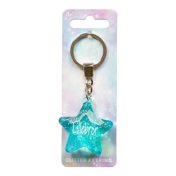 Nøglering Glitter Star Lillebror