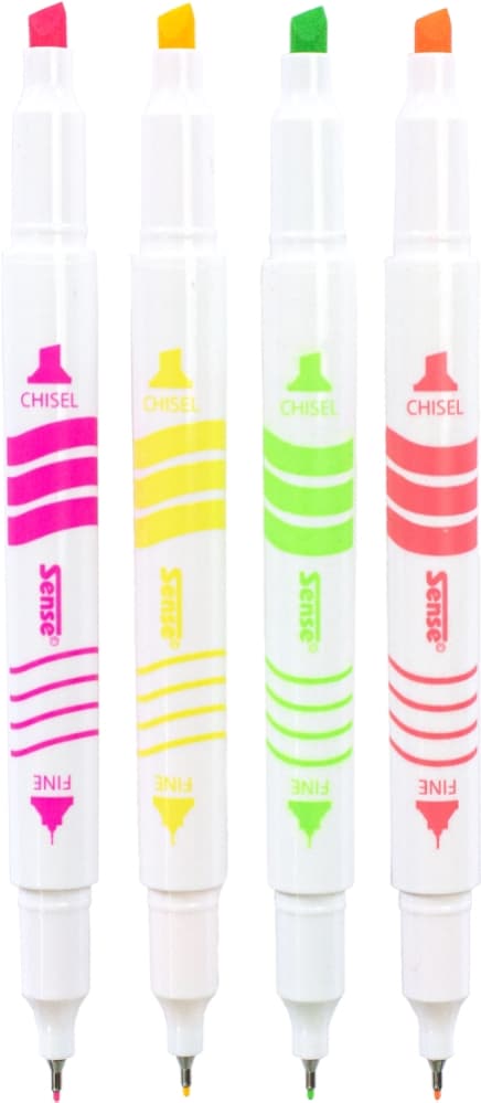 Sense Duo Tip Highlighter 4-pak